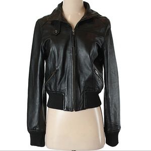 Express real leather black jacket